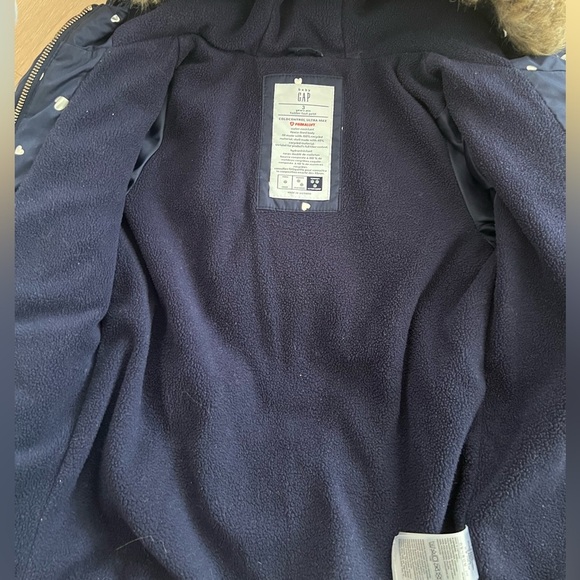 Baby Gap Toddler Girl Hearts Jacket with Fur - Picture 4 of 8